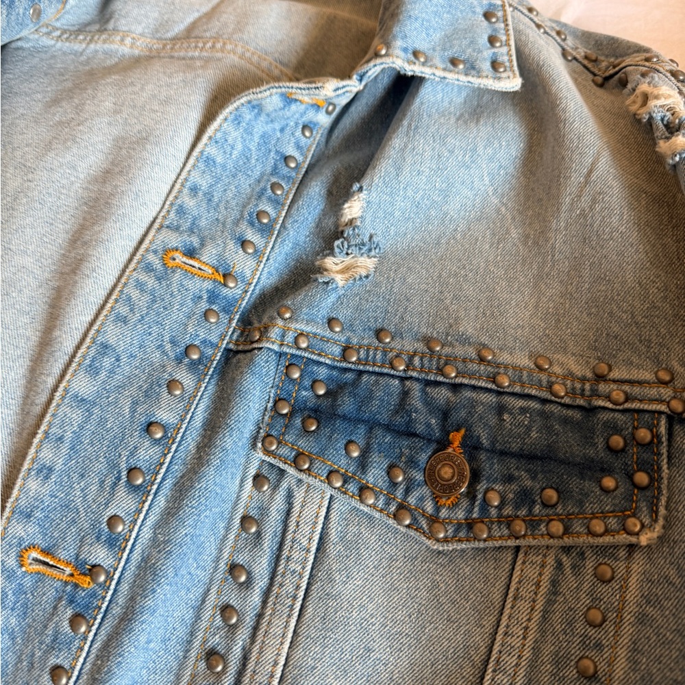 Free People Studded Denim Jacket - Picture 8 of 12